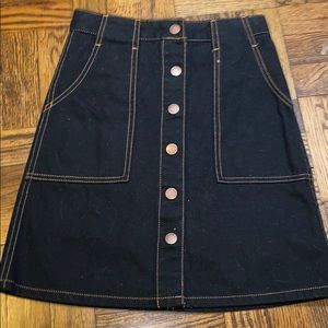 forever 21 black denim skirt